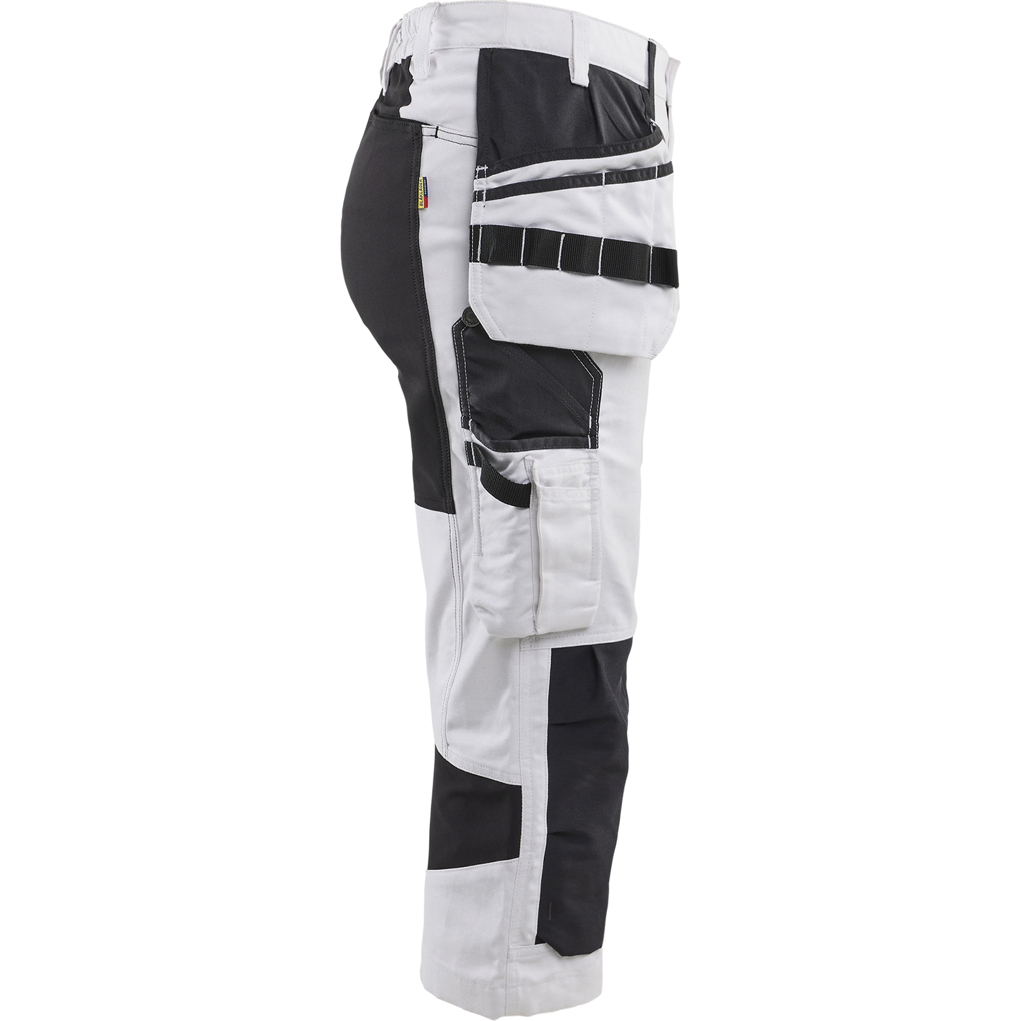 Blaklader Women's Painter Pirate Trousers with Stretch, White/Black (2)