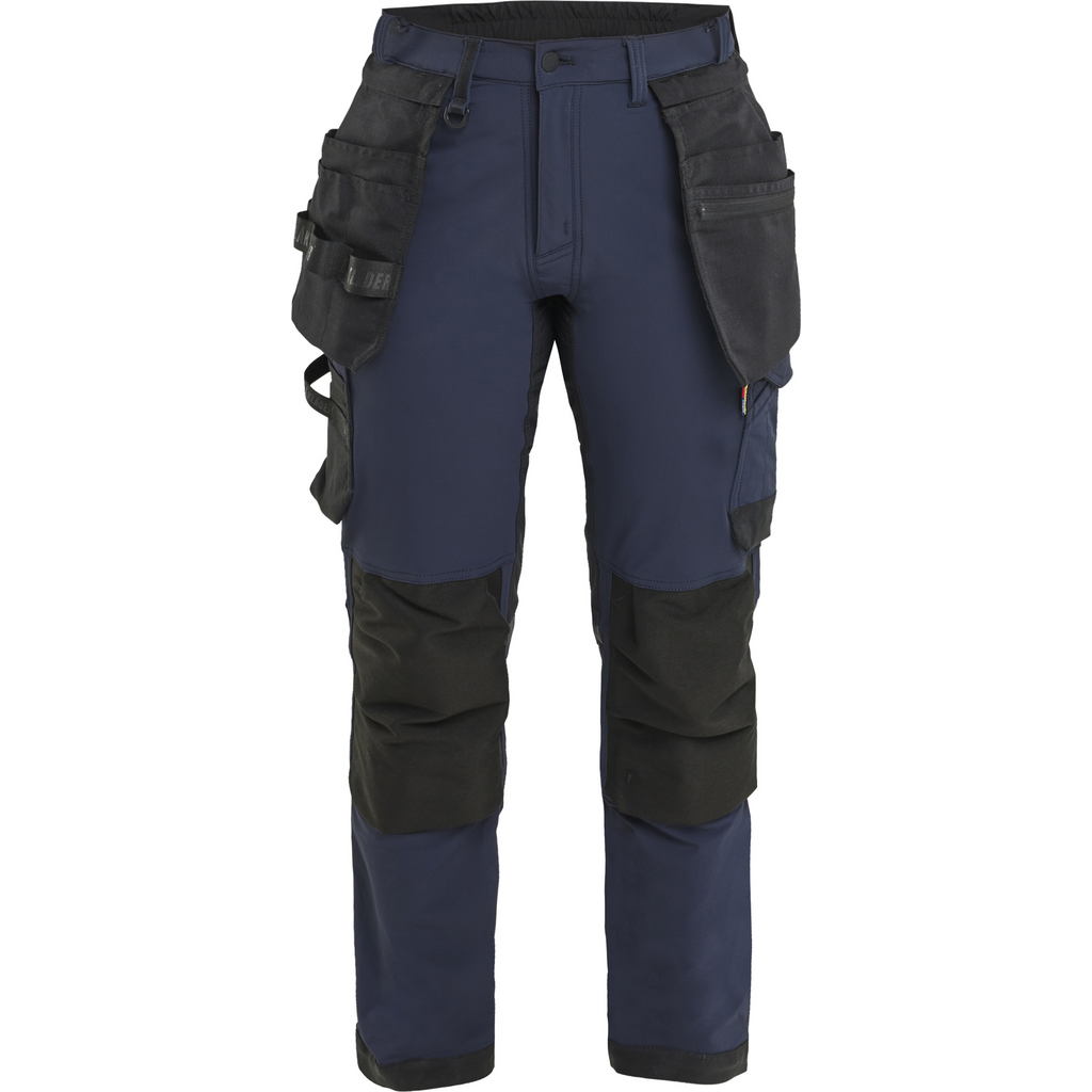 Blaklader Ladies 4-Way Stretch Craftsman Trousers, Dark Navy/Black