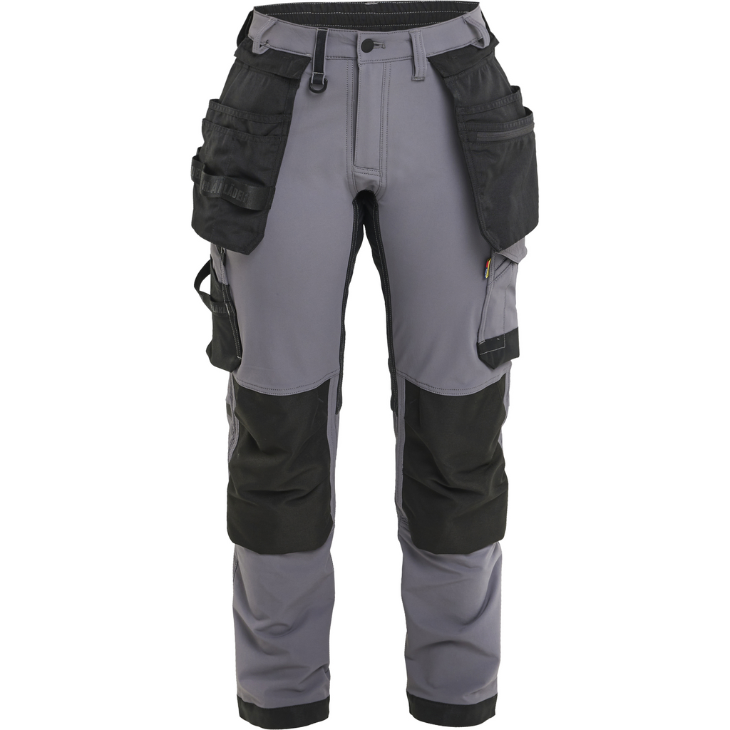 Blaklader Ladies 4-Way Stretch Craftsman Trousers, Medium Grey/Black