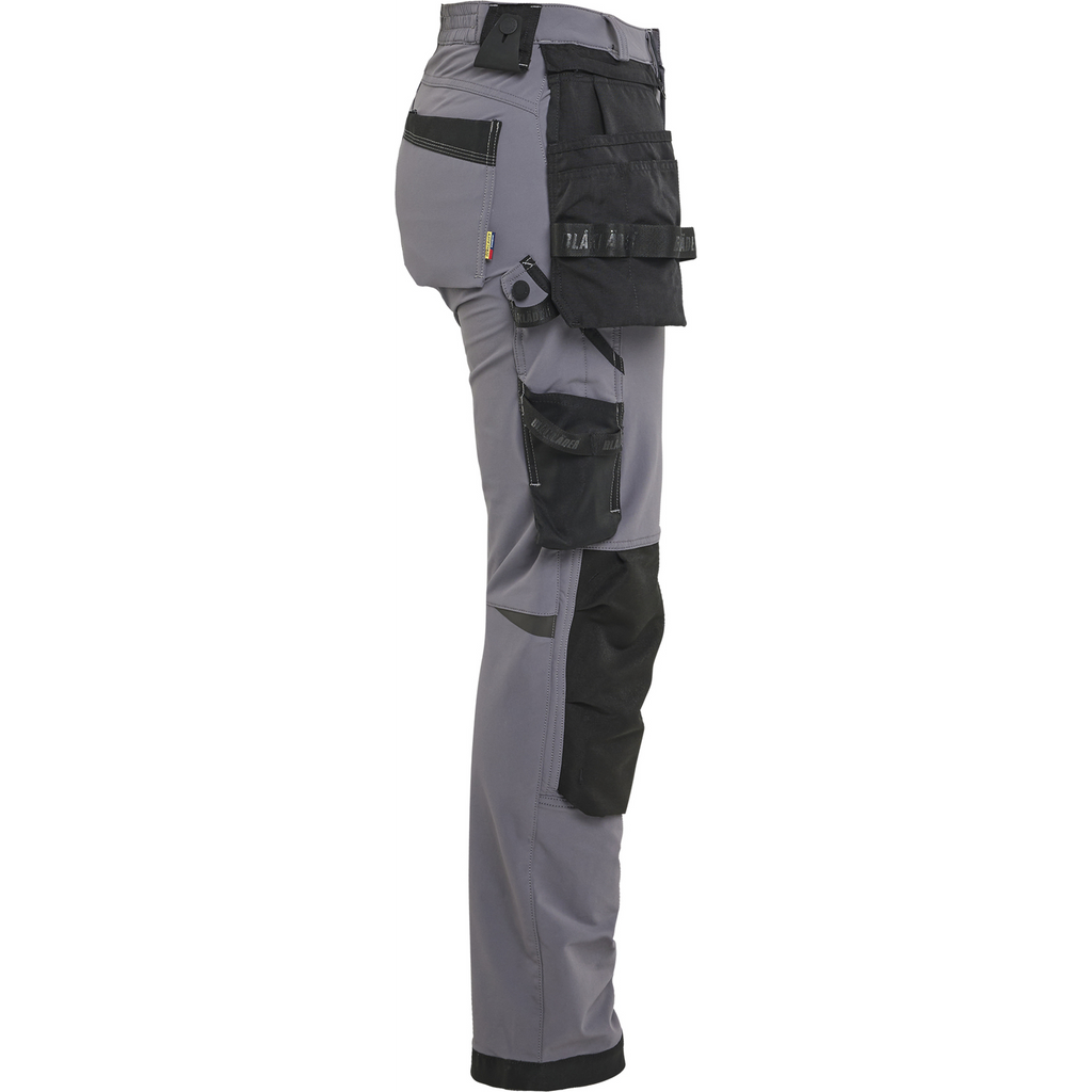 Blaklader Ladies 4-Way Stretch Craftsman Trousers, Medium Grey/Black (2)