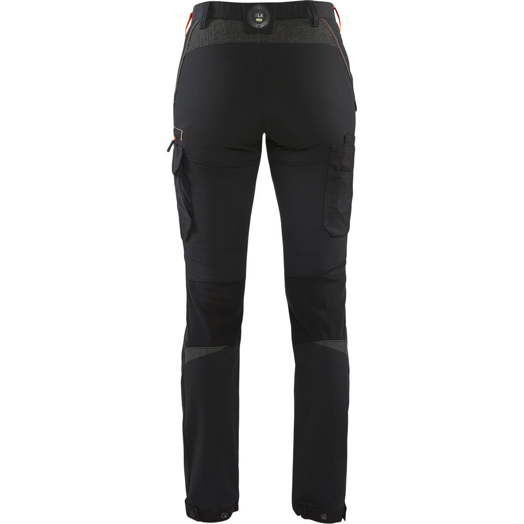Blaklader Ladies 4-Way Stretch Work Trousers, Black/Red (4)