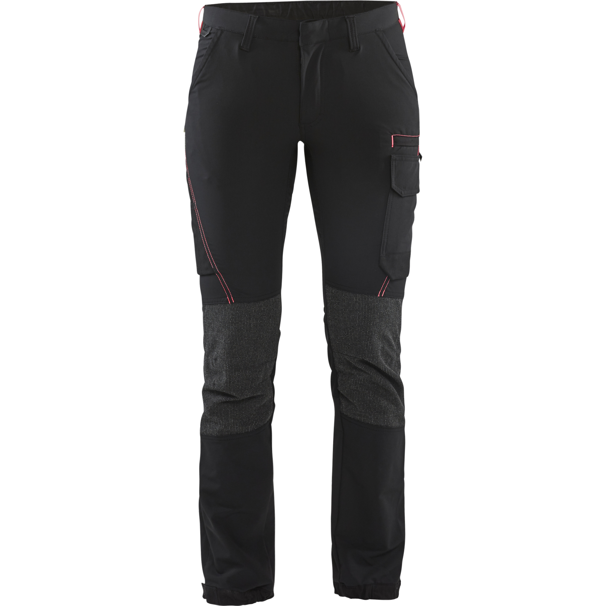 Blaklader Ladies 4-Way Stretch Work Trousers, Black/Red