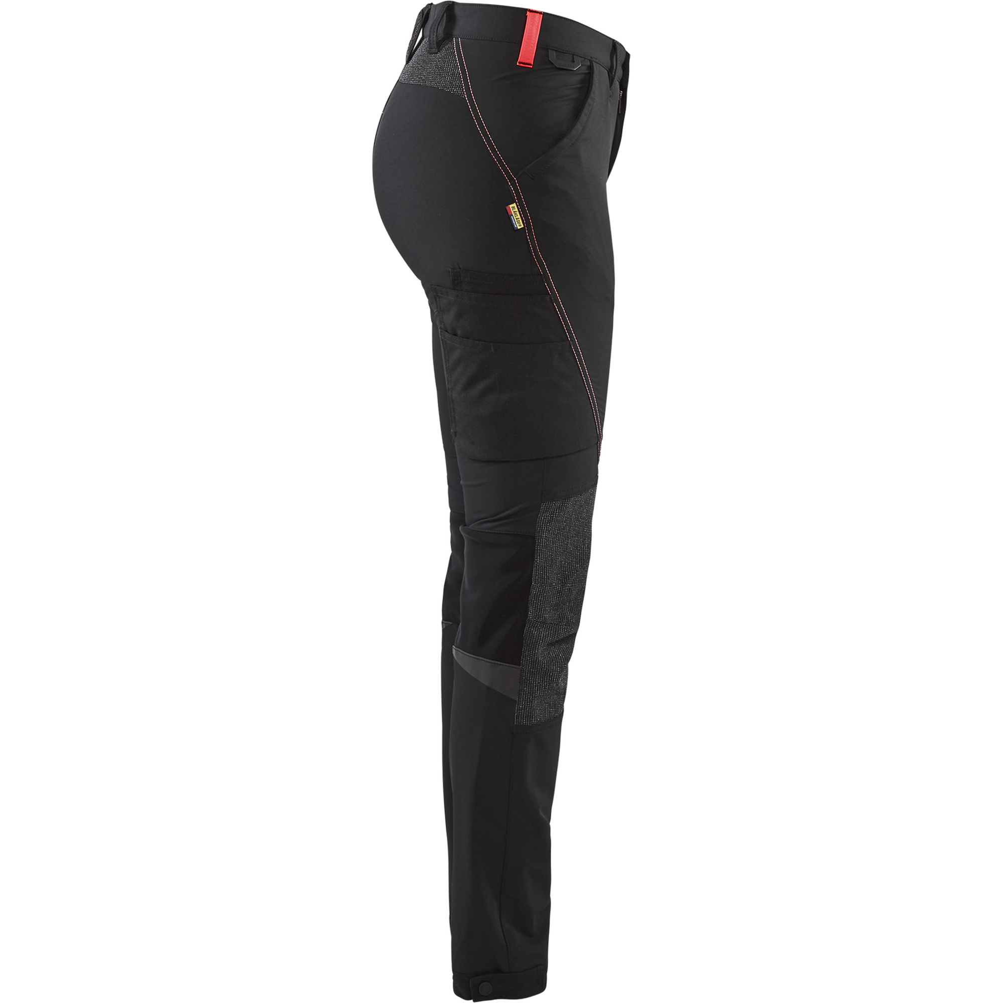 Blaklader Ladies 4-Way Stretch Work Trousers, Black/Red (2)