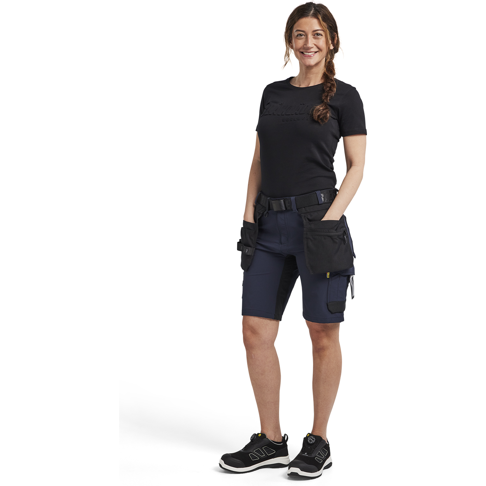 Blaklader Women's 4-Way Stretch Craftsman Shorts, Dark Navy/Black (5)