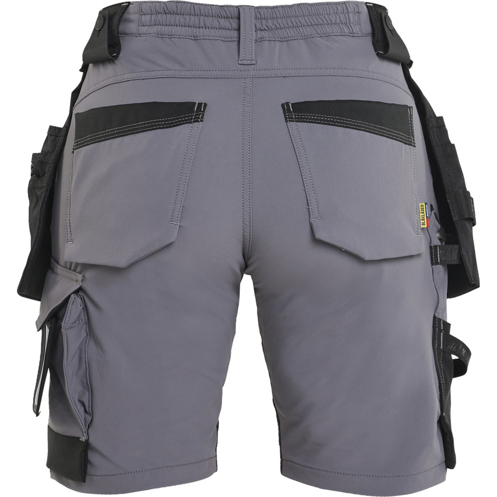Blaklader Women's 4-Way Stretch Craftsman Shorts, Medium Grey/Black (4)