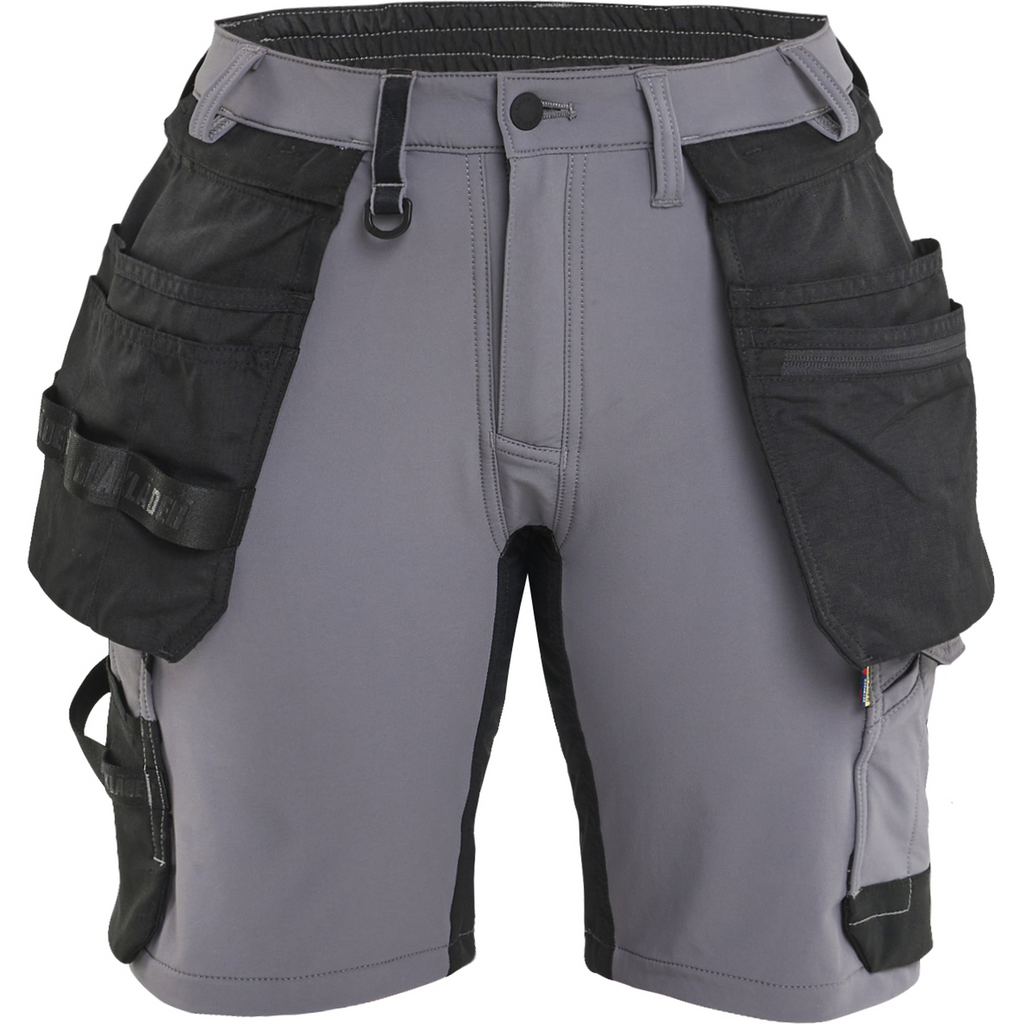Blaklader Women's 4-Way Stretch Craftsman Shorts, Medium Grey/Black