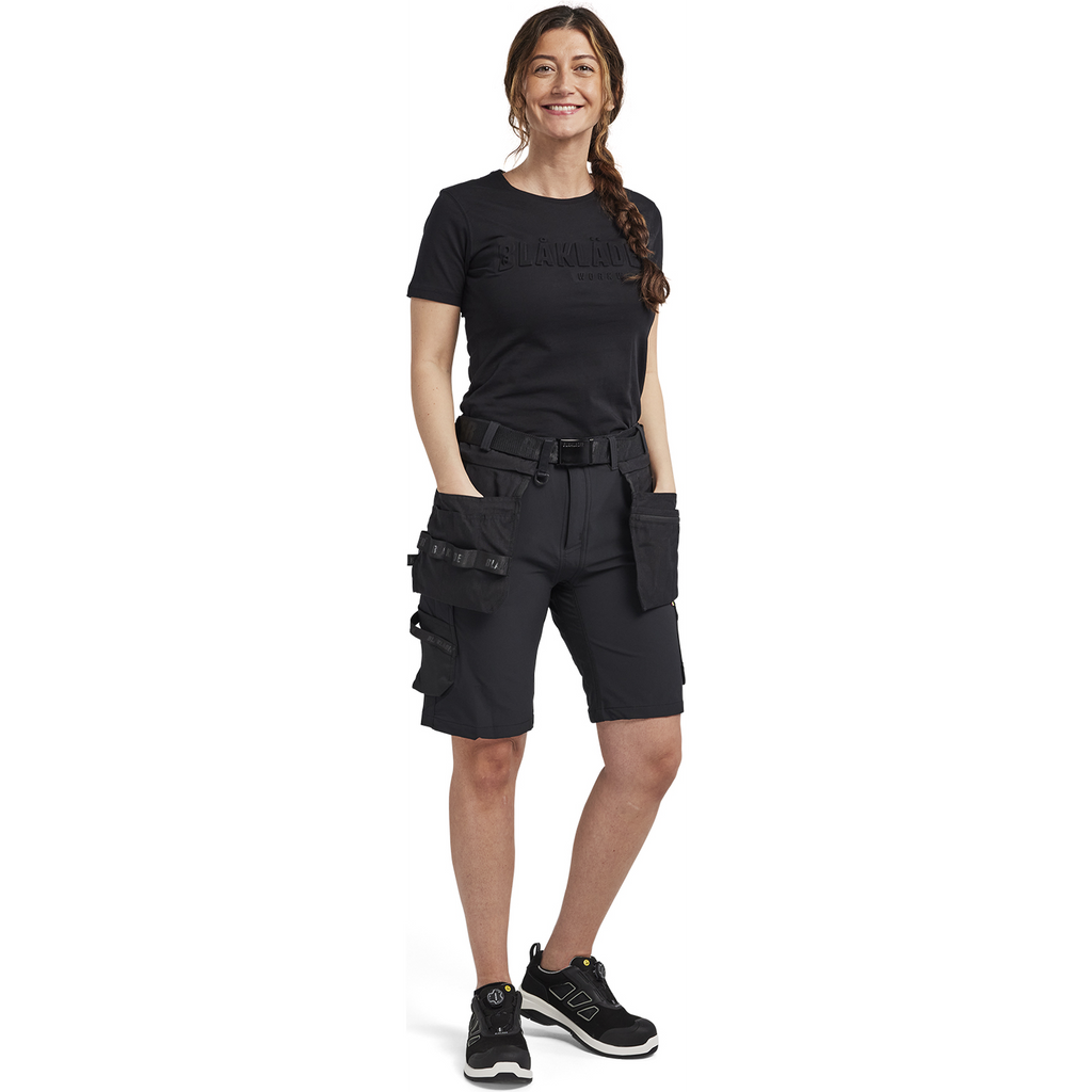 Blaklader Damen 4-Wege Stretch Handwerkershorts, Schwarz (5)