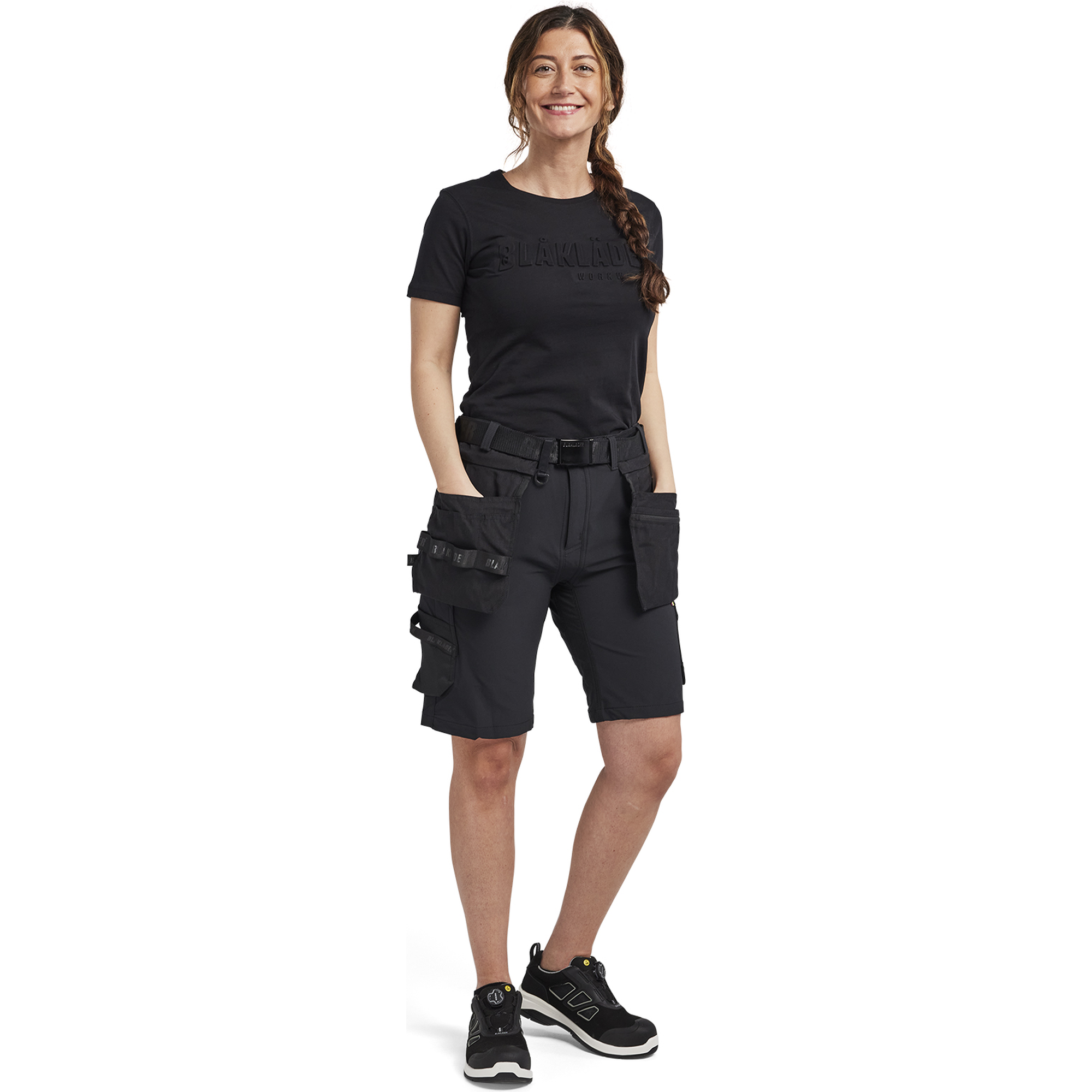 Blaklader Damen 4-Wege Stretch Handwerkershorts, Schwarz (5)
