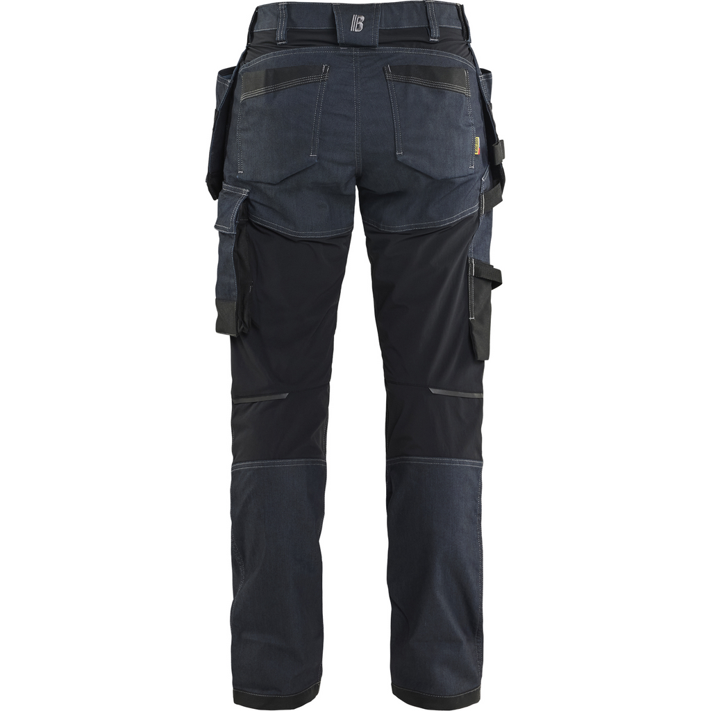 Blaklader Ladies' Stretch Denim Craftsman Work Trousers, Navy Blue/Black (4)