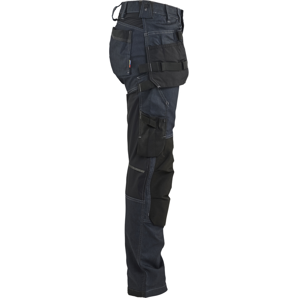 Blaklader Ladies' Stretch Denim Craftsman Work Trousers, Navy Blue/Black (2)
