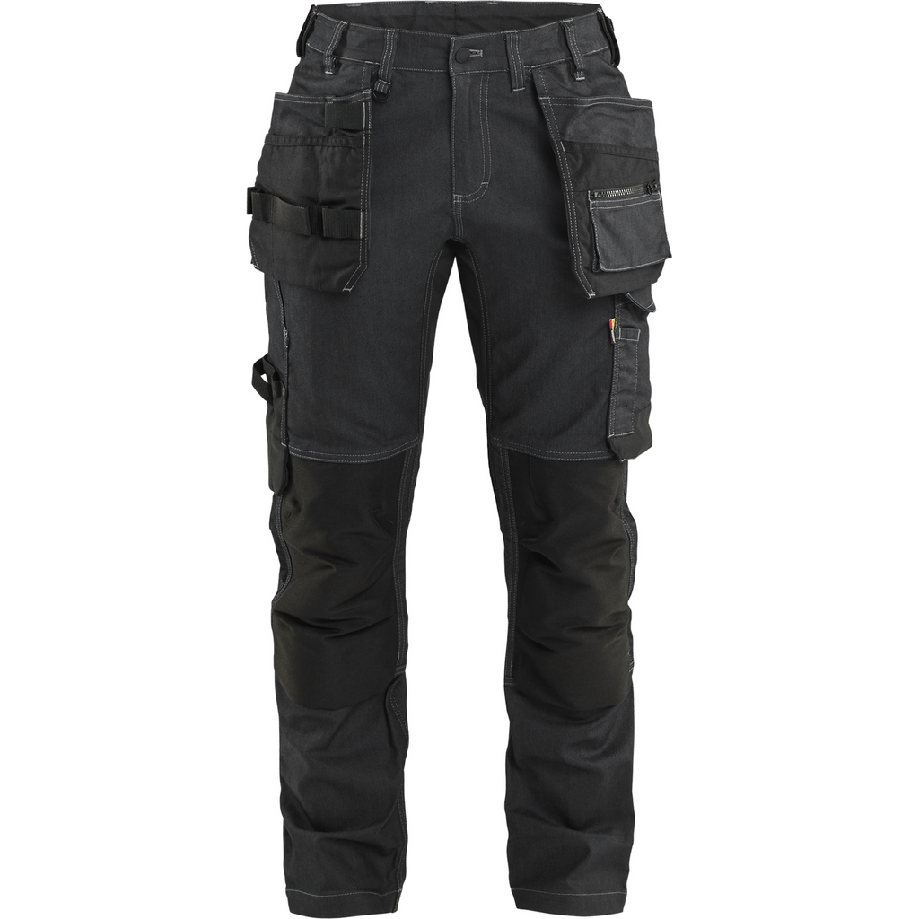 Blaklader Damen Denim Stretch Handwerker Arbeitshose, Schwarz