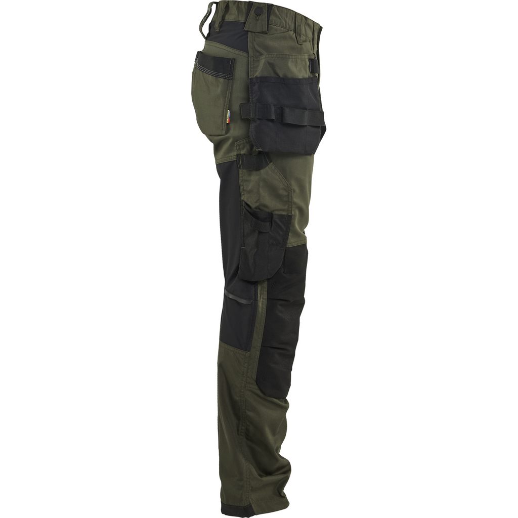 Blaklader Ladies Stretch Craftsman Work Trousers, Forest Green/Black (2)