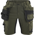 Blaklader Ladies Stretch Craftsman Shorts, Forest Green/Black