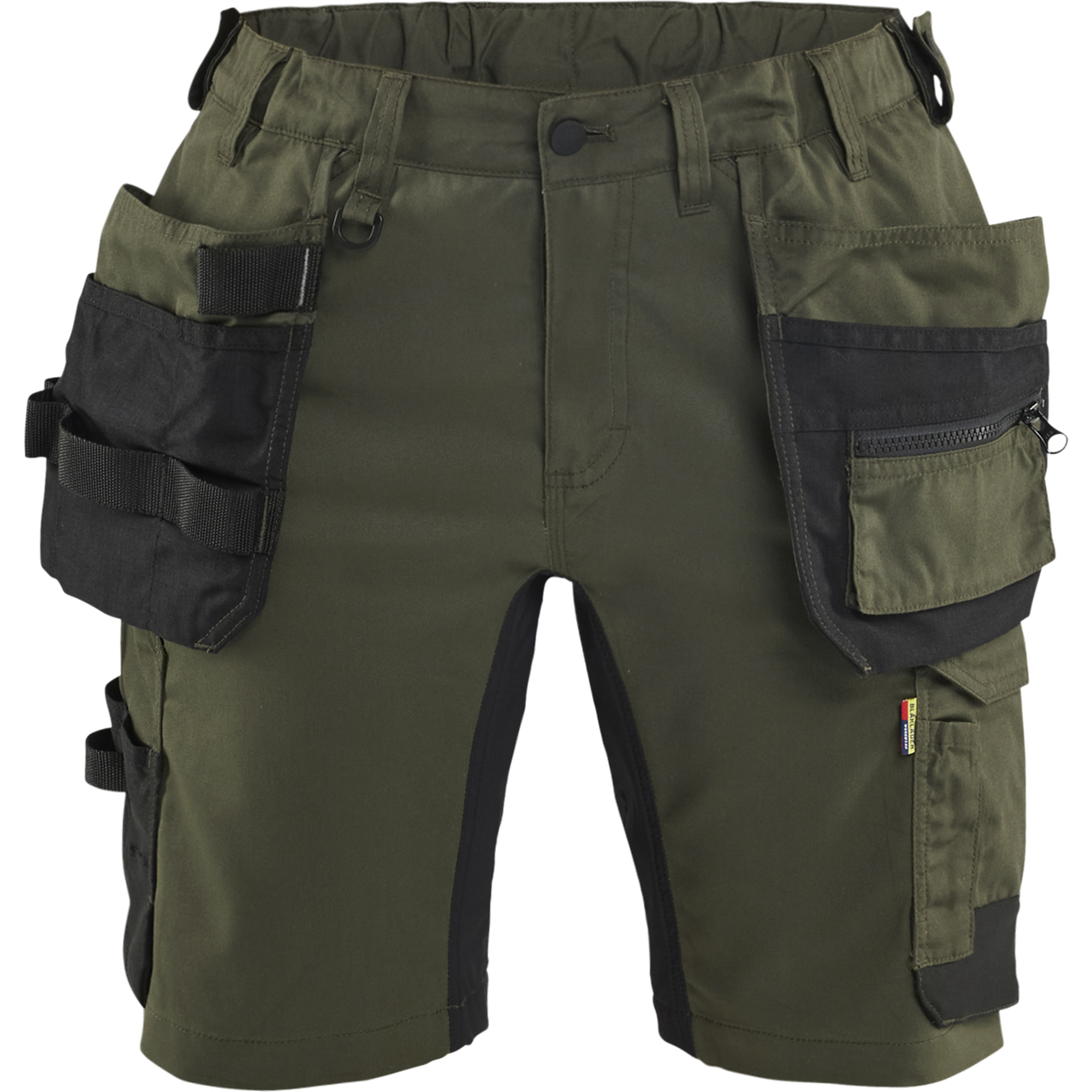Blaklader Ladies Stretch Craftsman Shorts, Forest Green/Black