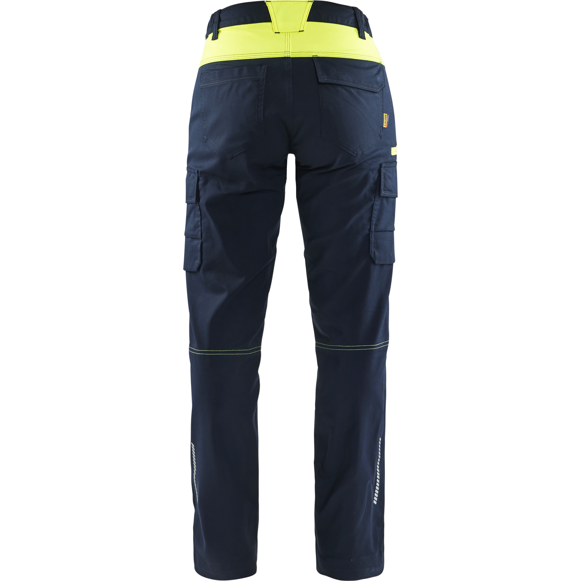 Blaklader Ladies Stretch Industry Work Trousers, Dark Navy/Yellow (4)