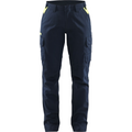 Blaklader Ladies Stretch Industry Work Trousers, Dark Navy/Yellow