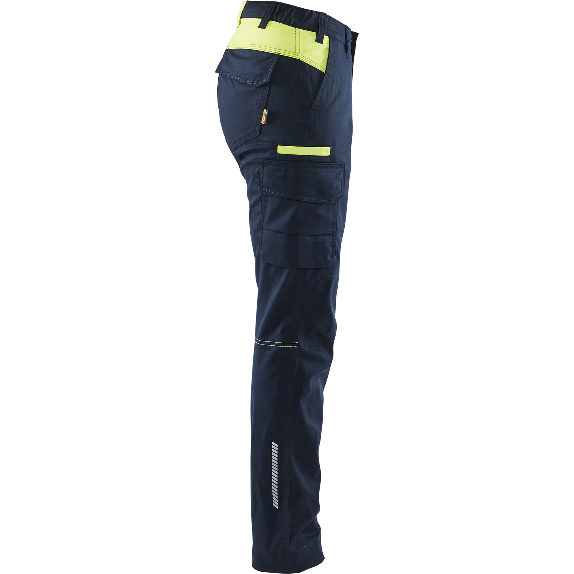 Blaklader Ladies Stretch Industry Work Trousers, Dark Navy/Yellow (2)
