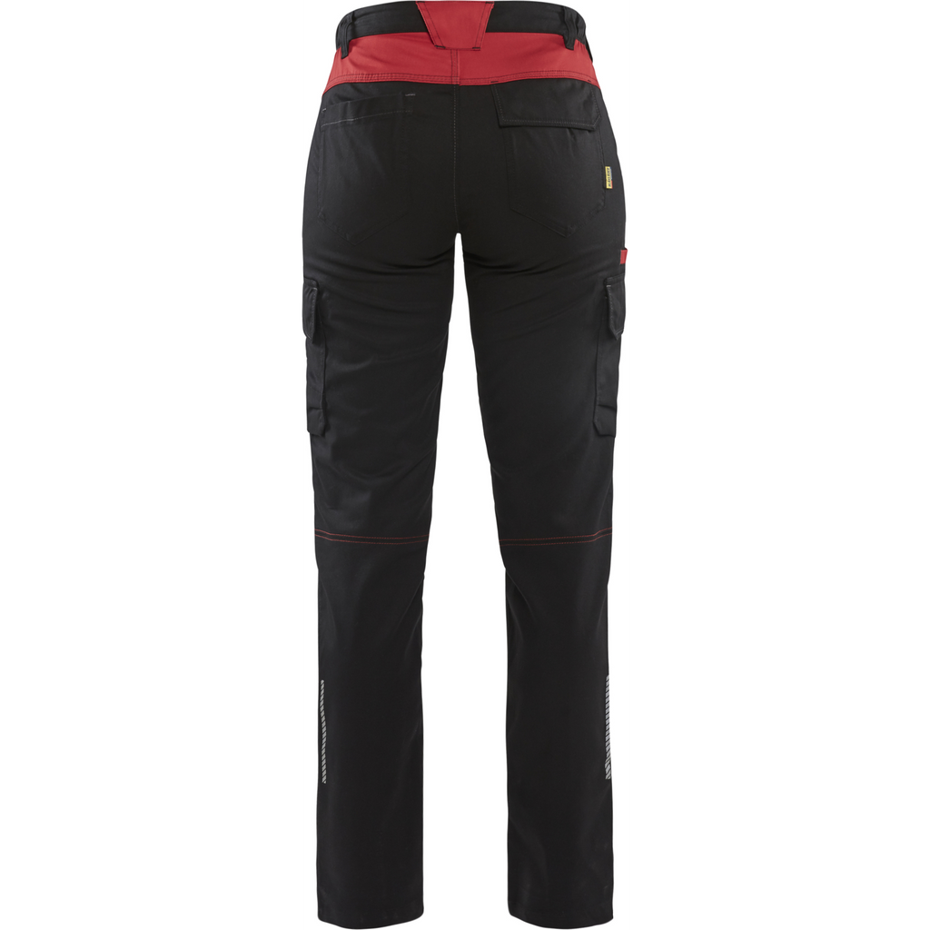 Blaklader Ladies Stretch Industry Work Trousers, Black/Red (4)