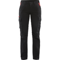 Blaklader Ladies Stretch Industry Work Trousers, Black/Red