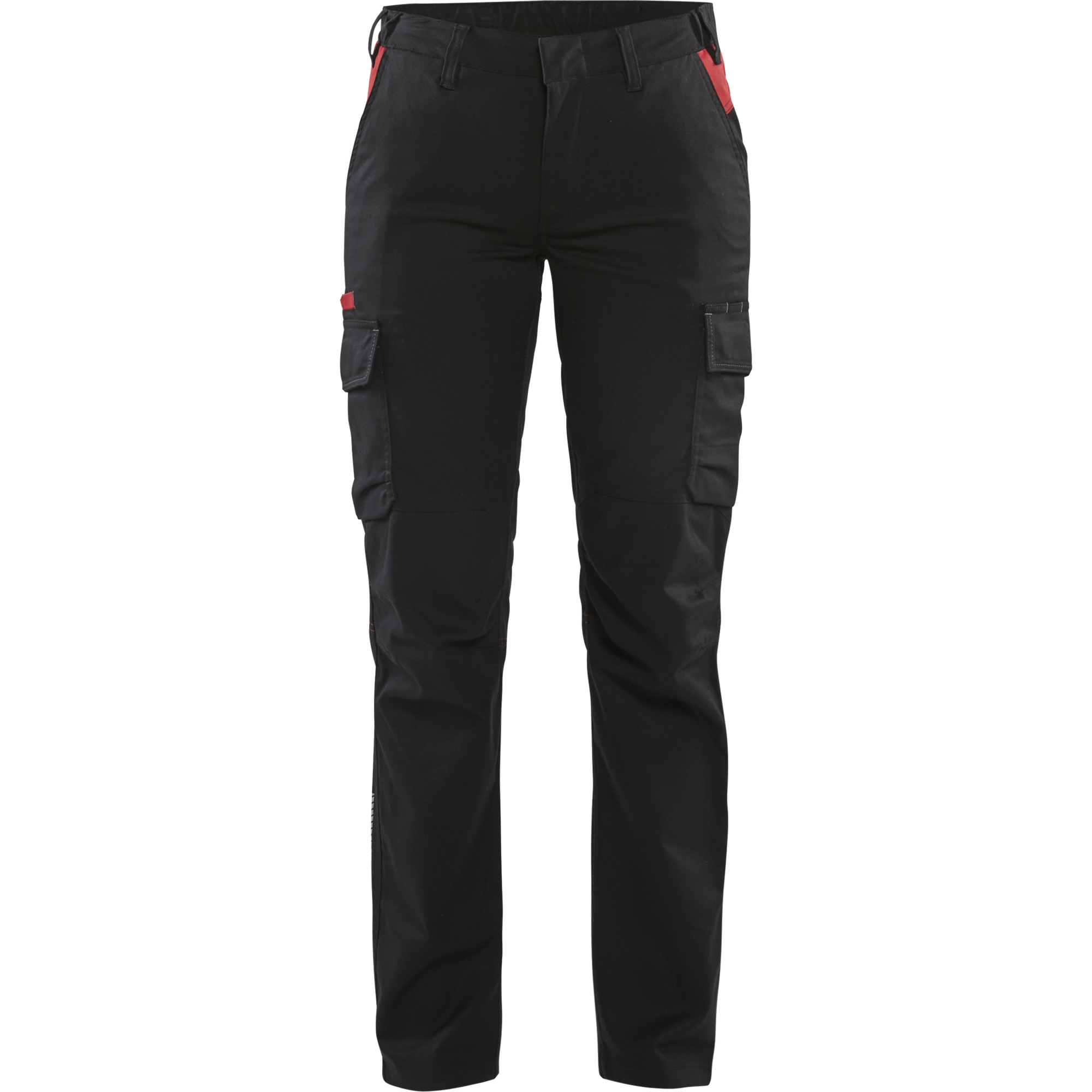 Blaklader Ladies Stretch Industry Work Trousers, Black/Red