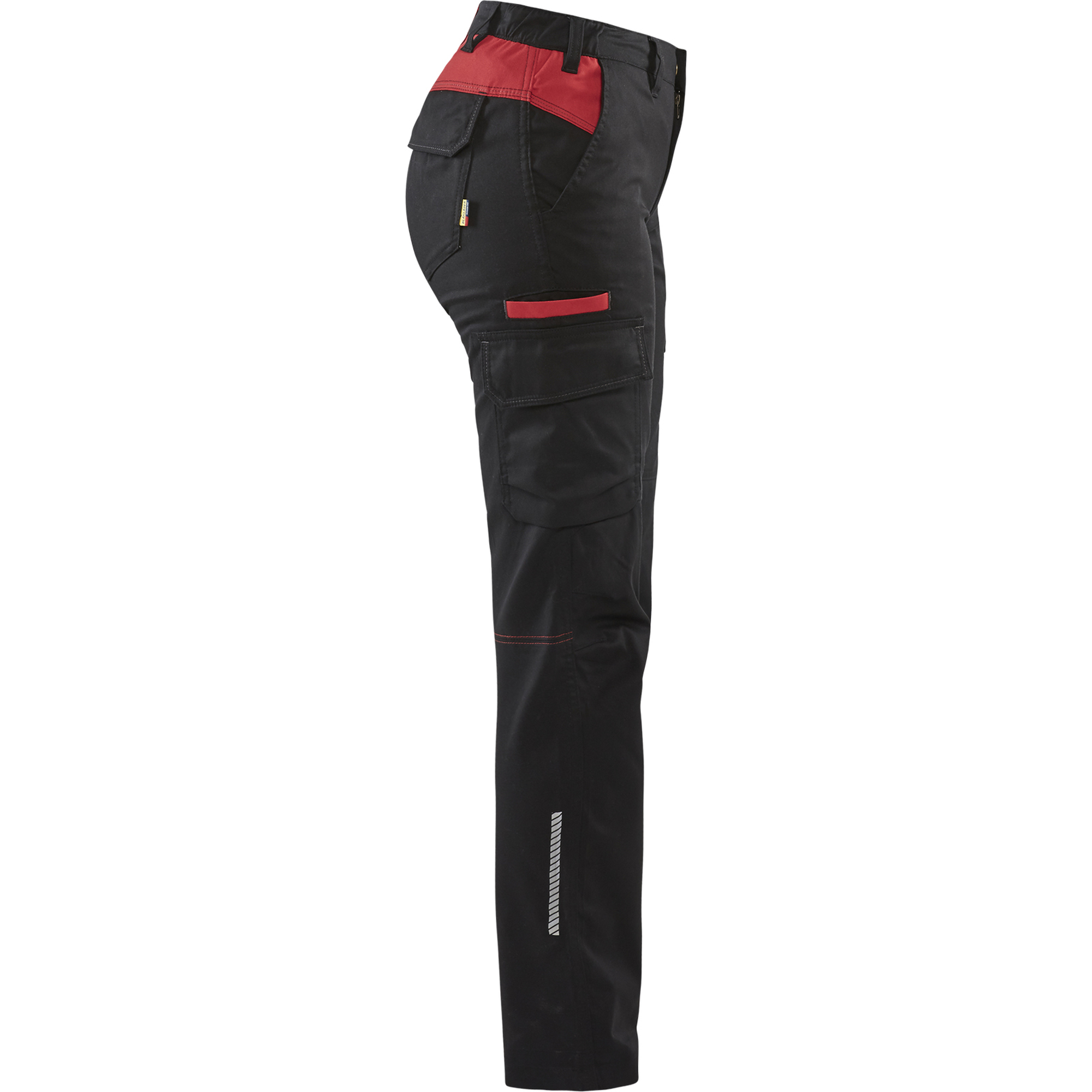 Blaklader Ladies Stretch Industry Work Trousers, Black/Red (2)