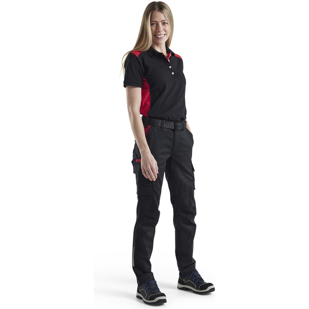 Blaklader Ladies Stretch Industry Work Trousers, Black/Red (5)