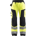 Blaklader High Vis Women's Work Trousers, Yellow/Black