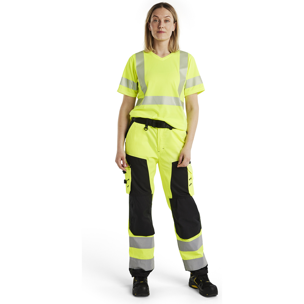 Blaklader High Vis Women's Work Trousers, Yellow/Black (5)