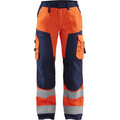 Blaklader High Vis Damen Arbeitshose, Orange/Marineblau