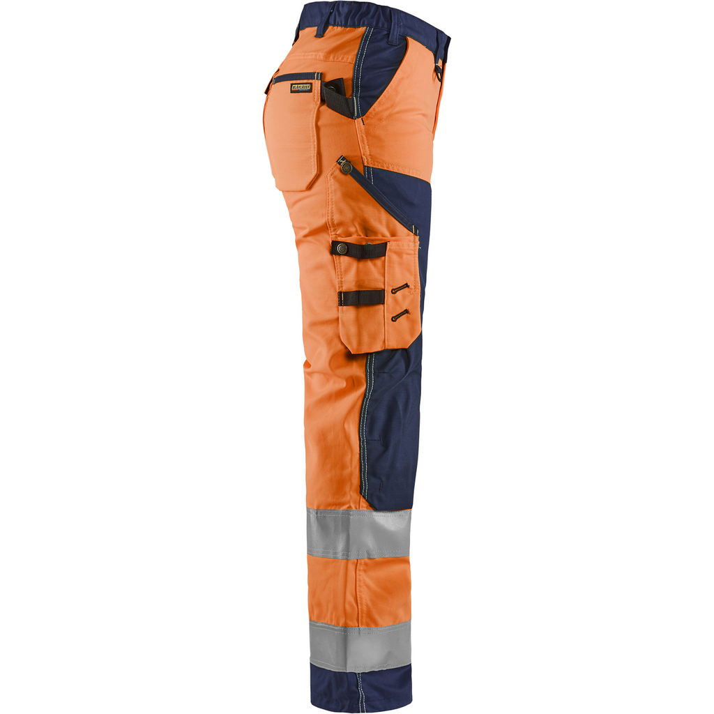 Blaklader High Vis Damen Arbeitshose, Orange/Marineblau (2)