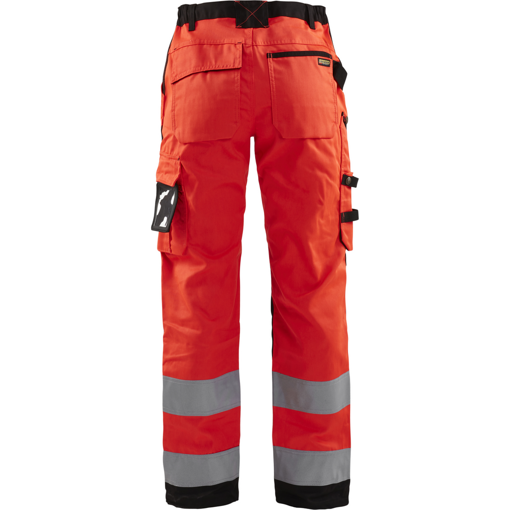 Blaklader High Vis Ladies Work Trousers, Red/Black (4)