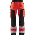Blaklader High Vis Ladies Work Trousers, Red/Black