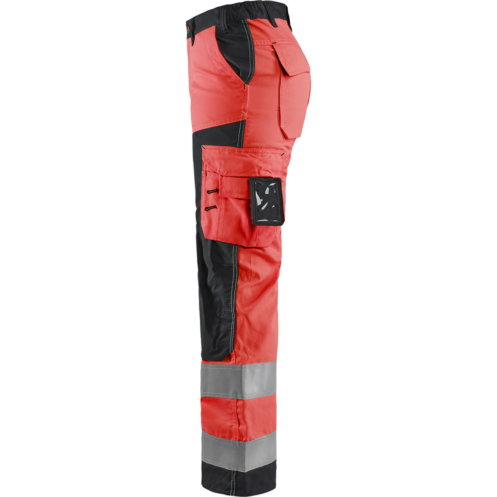 Blaklader High Vis Ladies Work Trousers, Red/Black (3)