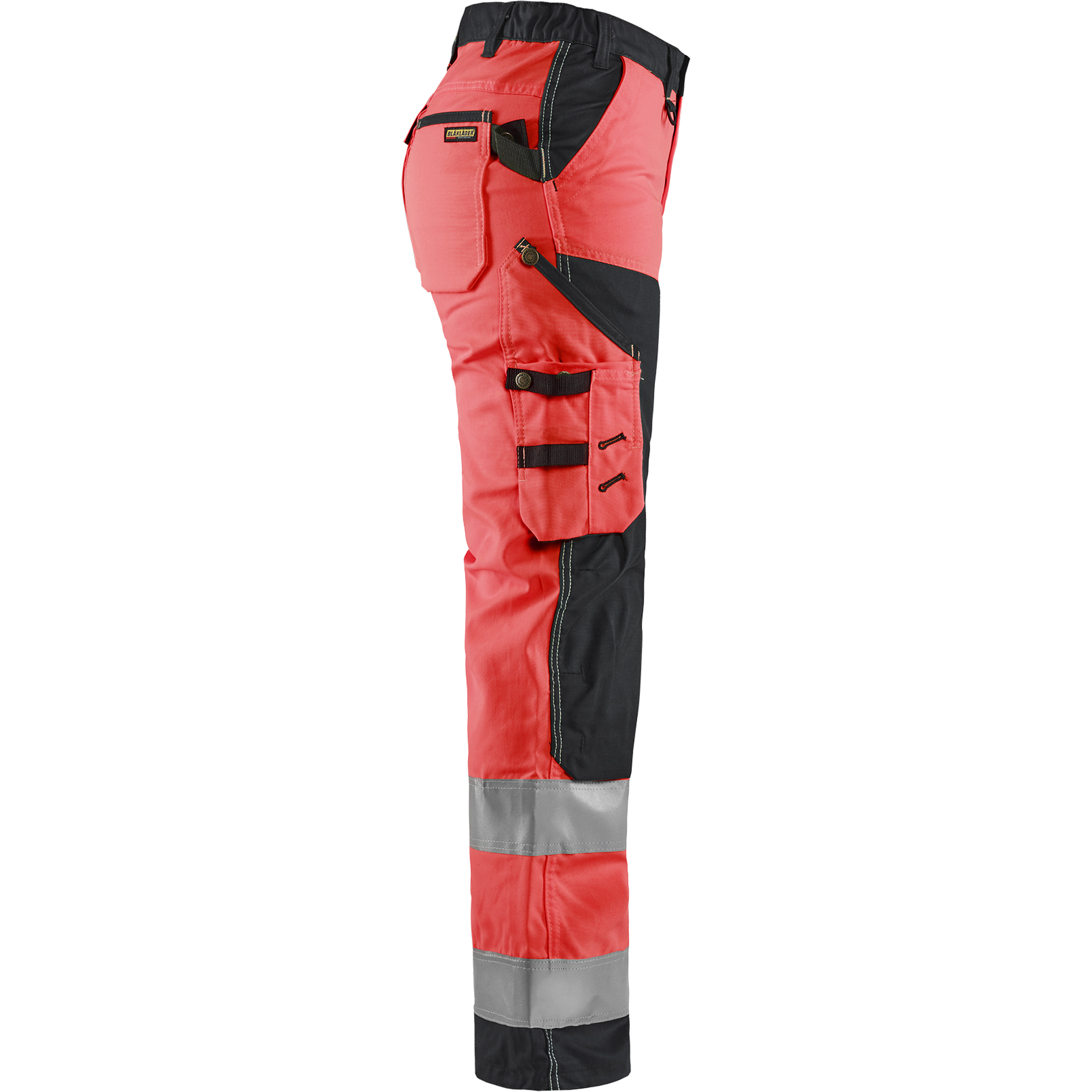 Blaklader High Vis Ladies Work Trousers, Red/Black (2)