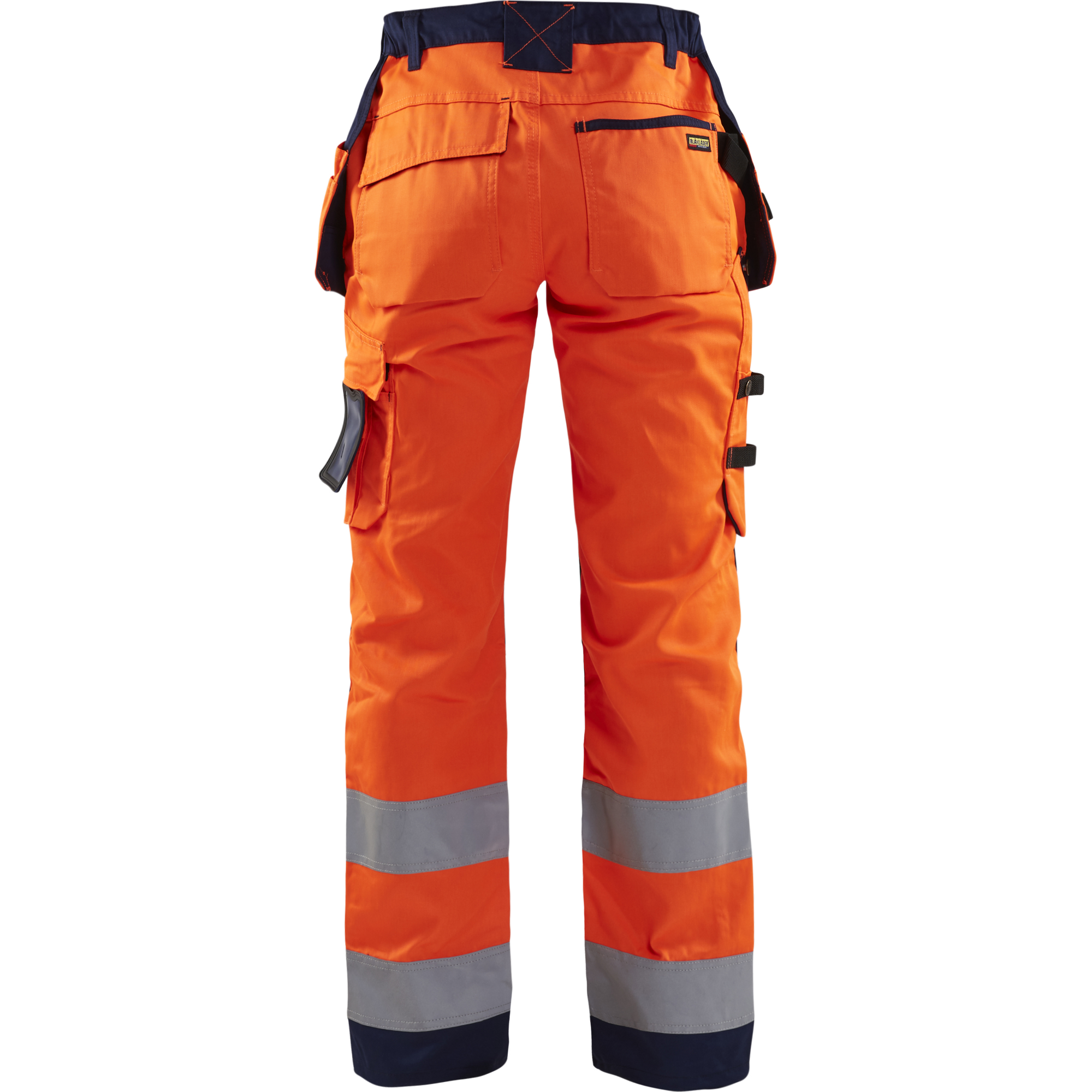 Blaklader High Vis Ladies Work Trousers with Holster Pockets, Orange/Navy Blue (4)