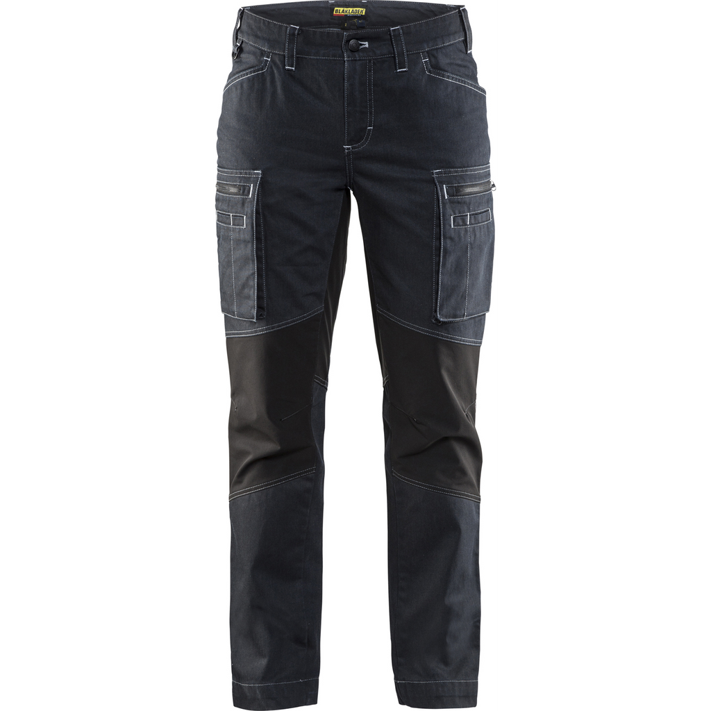 Blaklader Ladies Stretch Work Trousers, Navy/Black