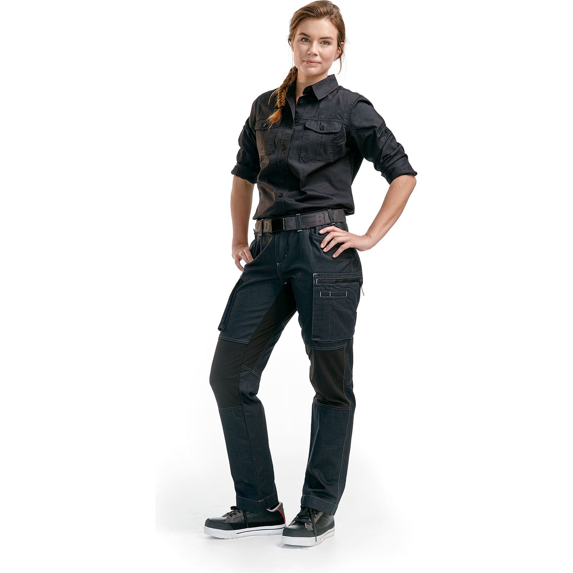Blaklader Ladies Stretch Work Trousers, Navy/Black (3)