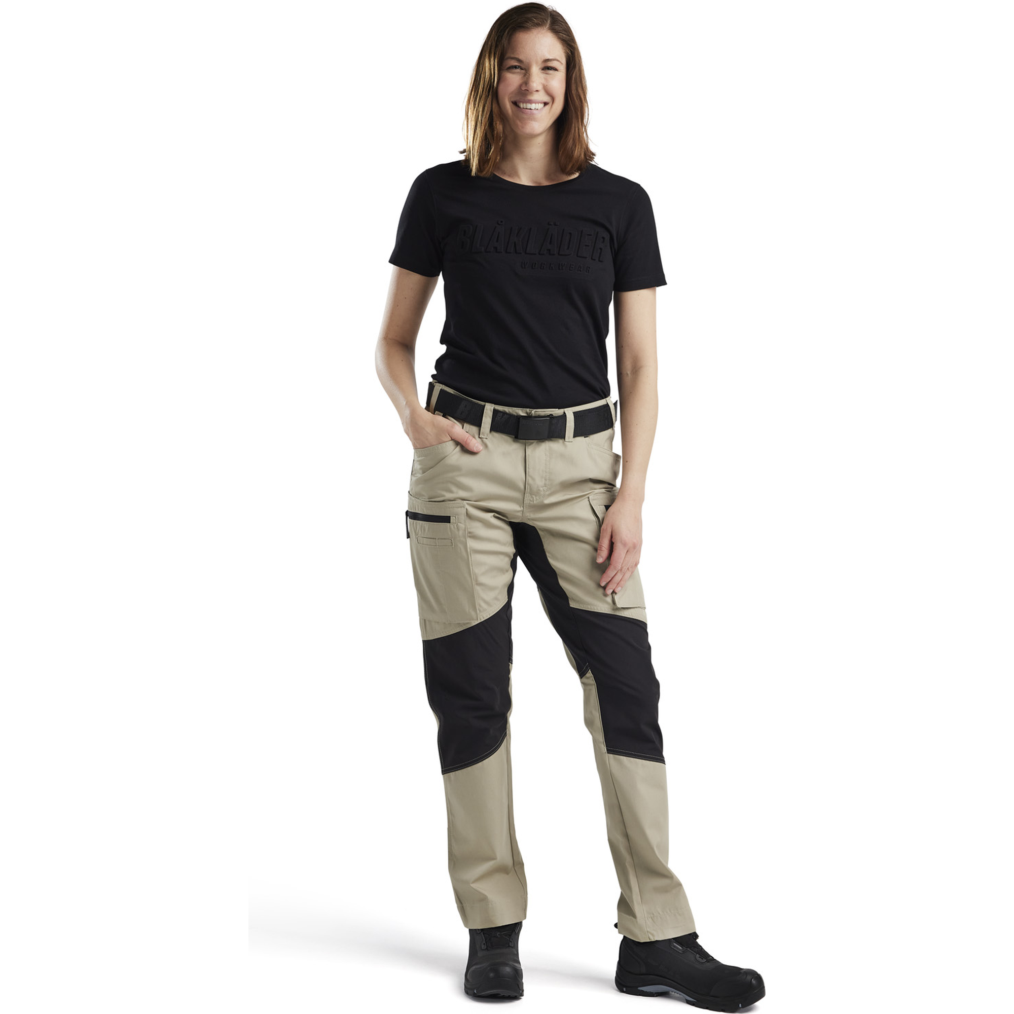Blaklader Ladies Stretch Work Trousers, Stone Grey/Black (5)