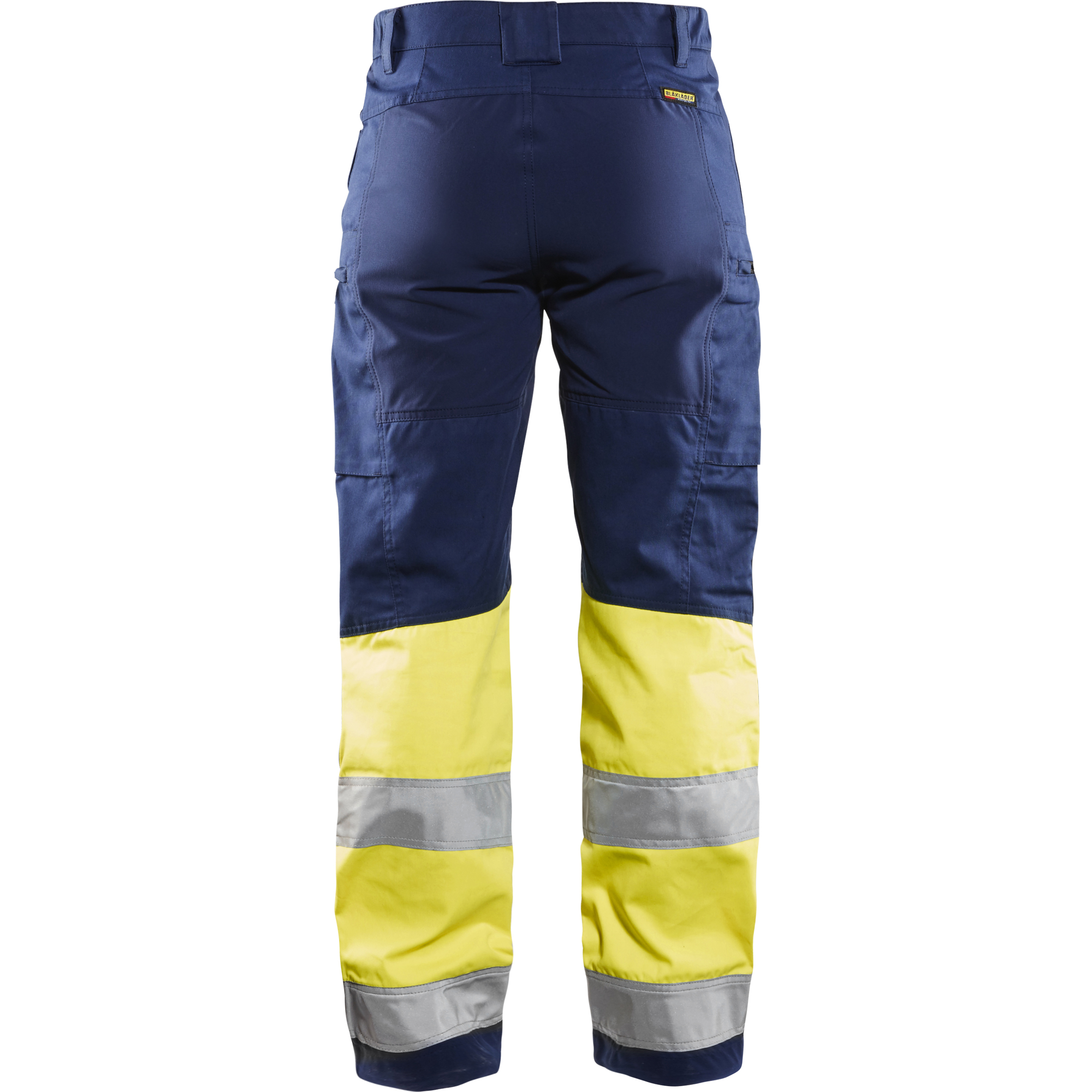 Blaklader High Vis Ladies Stretch Work Trousers, Navy/ Yellow (4)