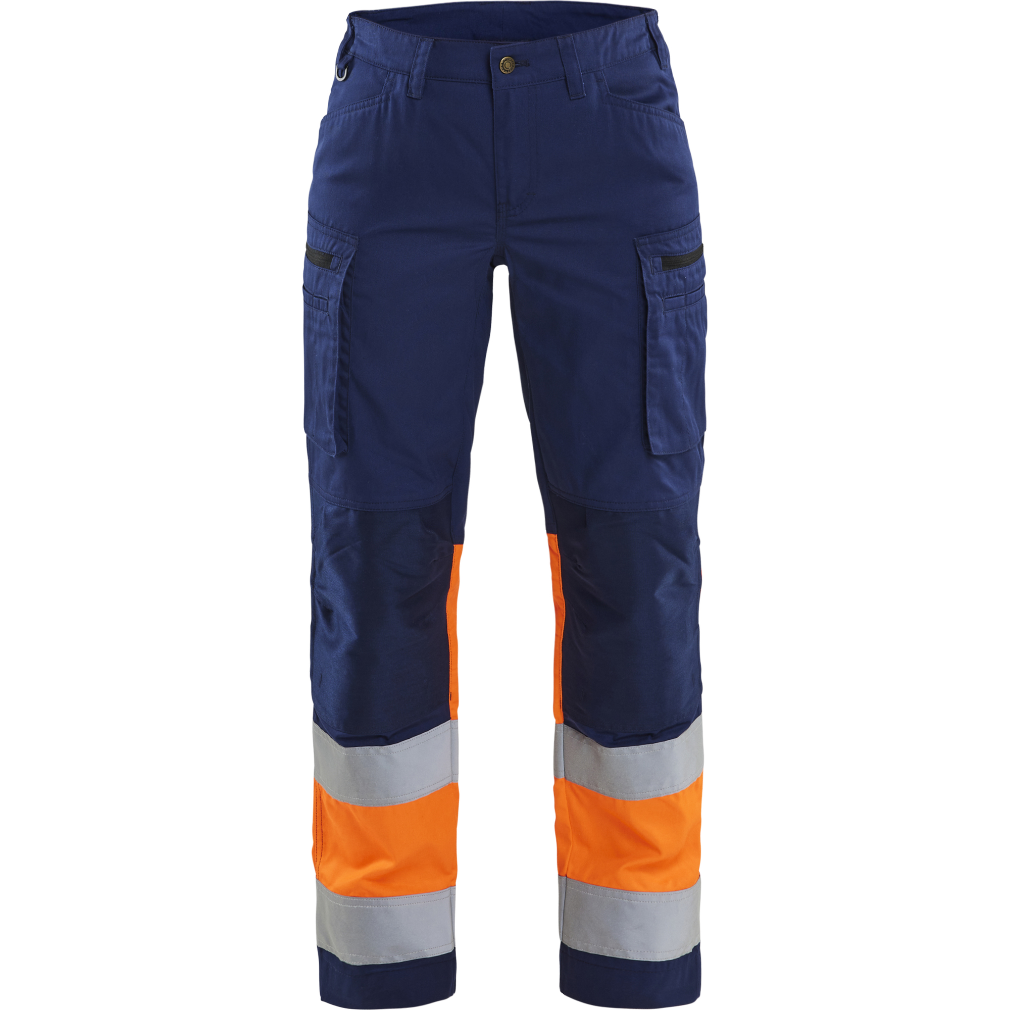 Blaklader Women's Stretch High Vis Work Trousers, Navy/Orange