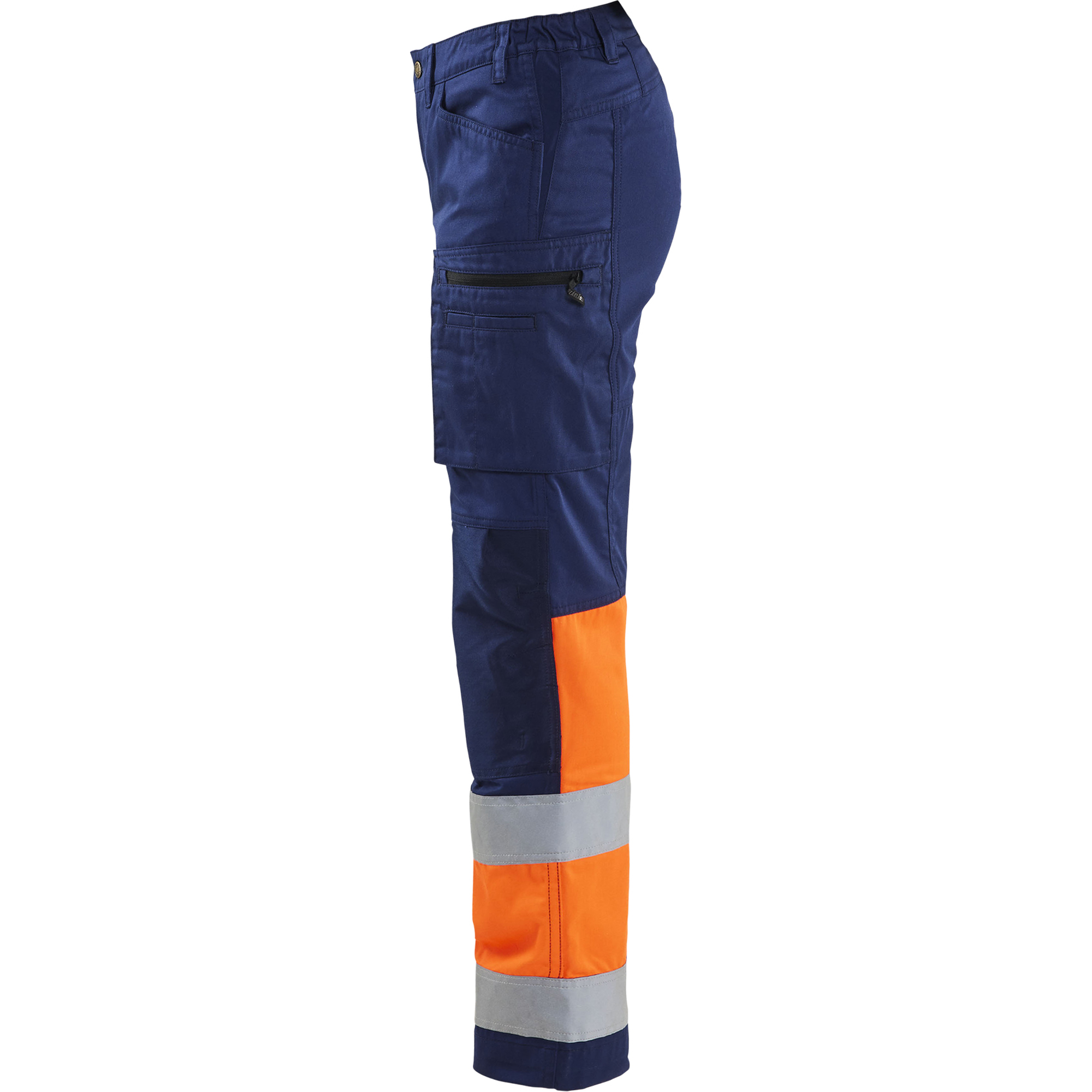 Blaklader Women's Stretch High Vis Work Trousers, Navy/Orange (3)