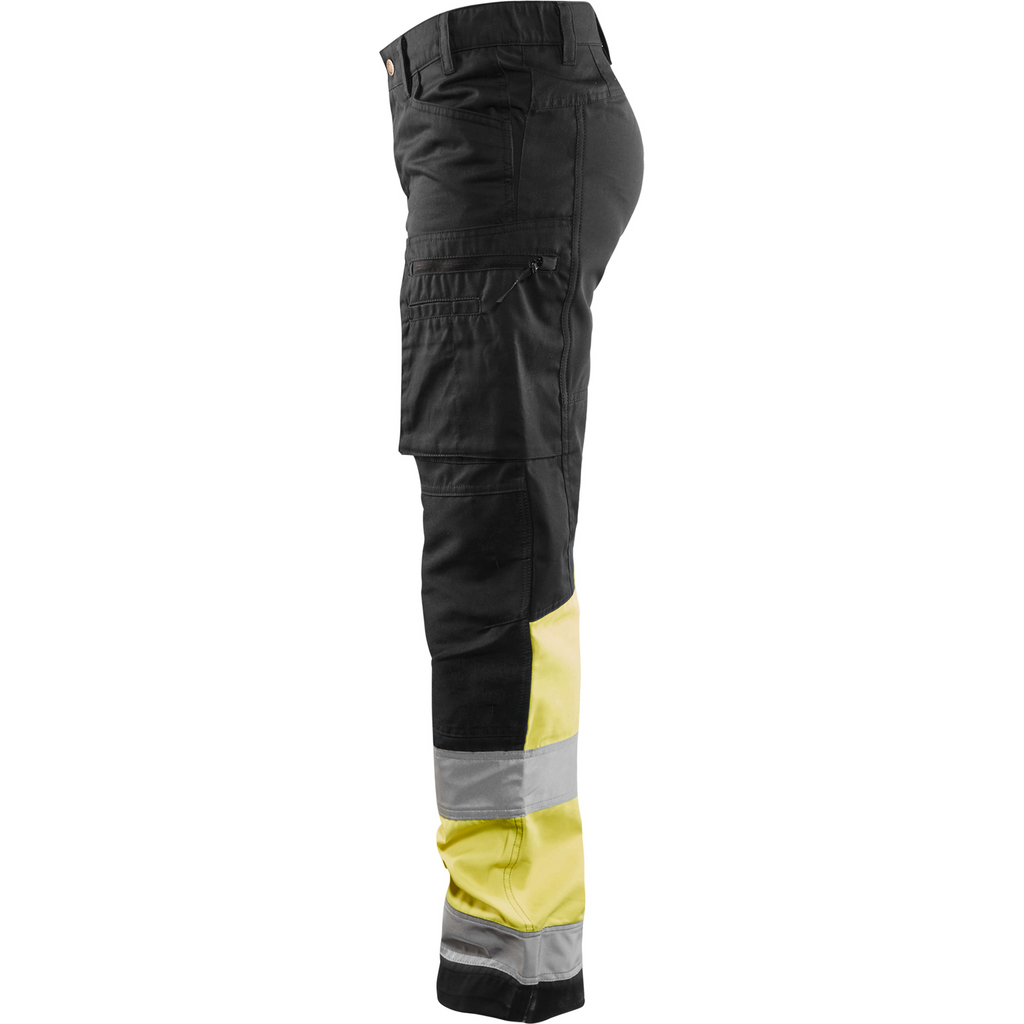 Blaklader High Vis Damen Stretch Arbeitshose, Schwarz/Gelb (3)