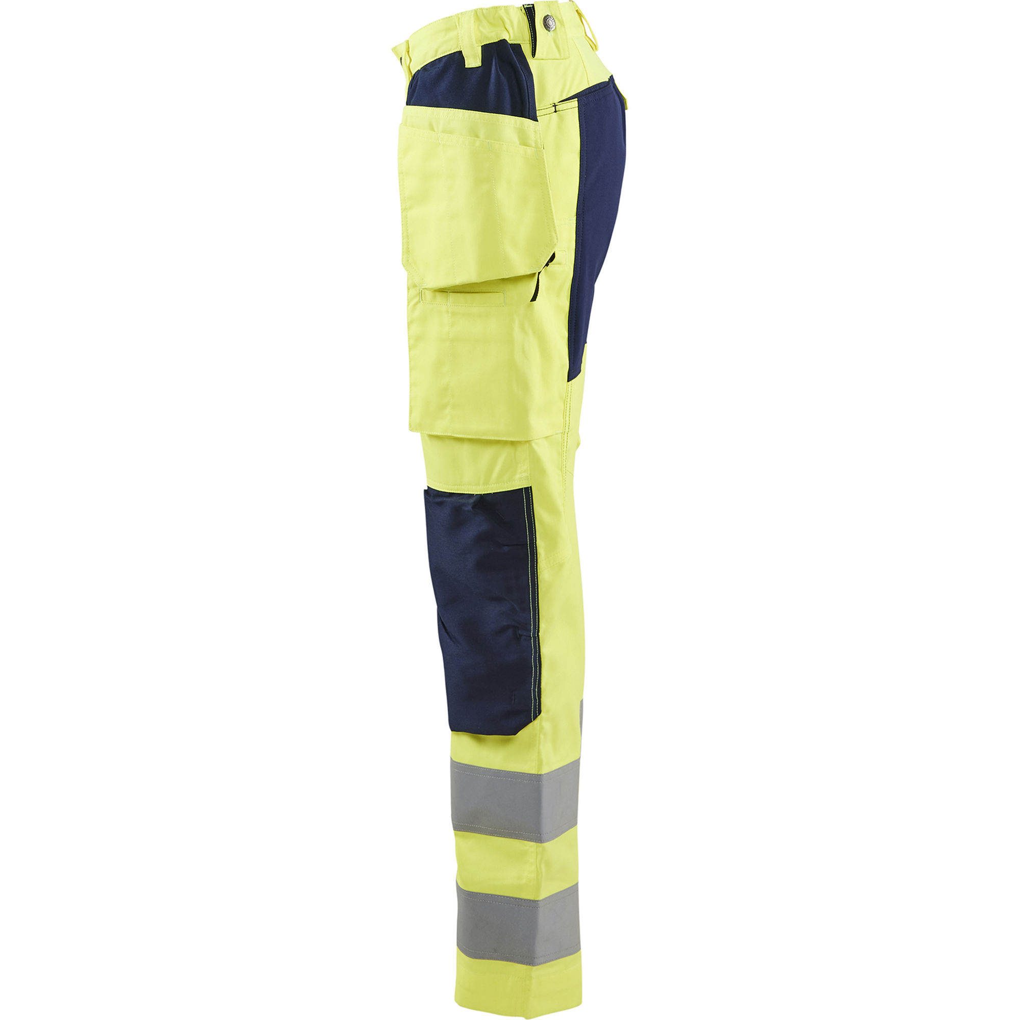 Blaklader High Vis Ladies Stretch Work Trousers, Yellow/Navy (3)