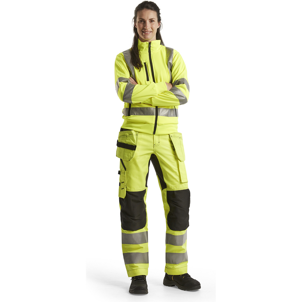 Blaklader High Vis Damen Stretch Arbeitshose, Gelb/Schwarz (5)
