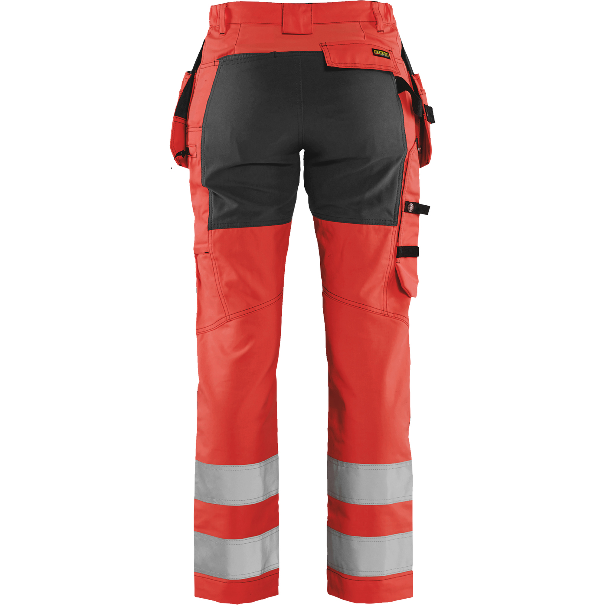 Blaklader High Vis Ladies Stretch Work Trousers, Red/Black (4)