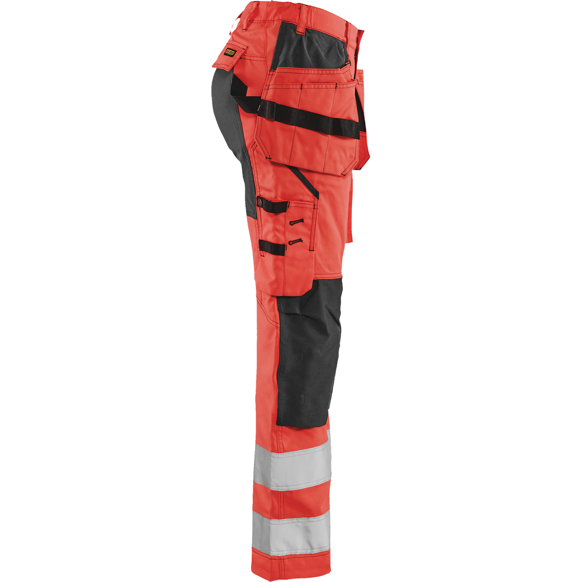 Blaklader High Vis Ladies Stretch Work Trousers, Red/Black (2)