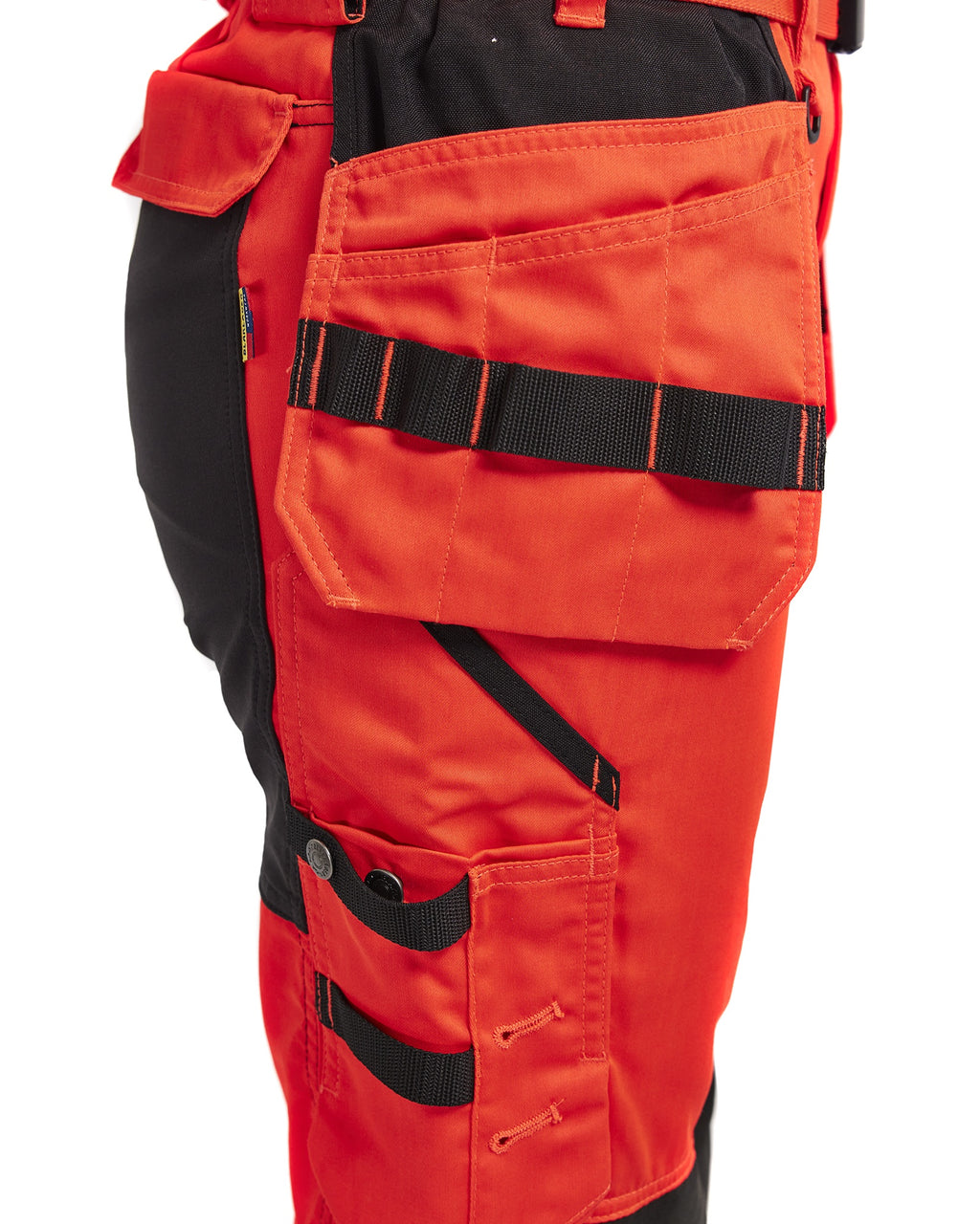 Blaklader High Vis Ladies Stretch Work Trousers, Red/Black (6)