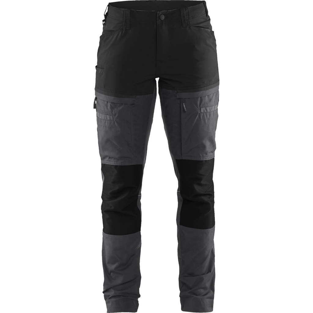 Blaklader Ladies Stretch Service Trousers, Medium Grey/Black