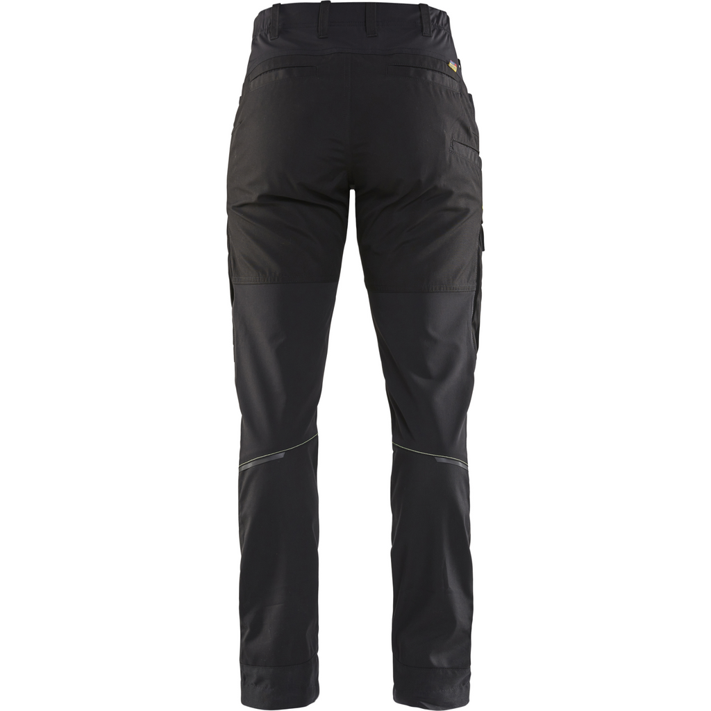 Blaklader Ladies Stretch Service Trousers, Black/Yellow (3)