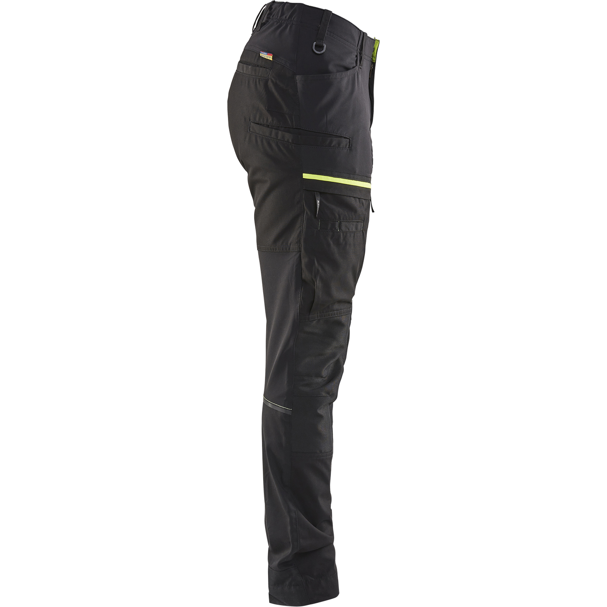 Blaklader Ladies Stretch Service Trousers, Black/Yellow (2)